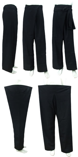 Archaic Style Mandarin Pants w/ Sash (Cotton Plain)