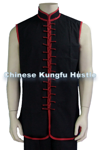 Mandarin Collar Majia w/ Interlocking Frogs (Cotton Plain)