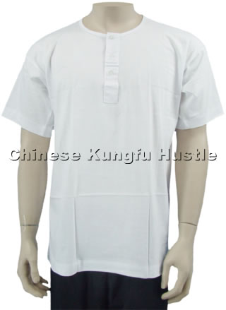 Short-sleeve 3-button Kungfu Undershirt