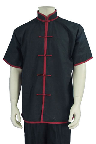Short-sleeve Mandarin Collar Duangua (Cotton Plain)