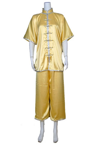 Short-sleeve Mandarin Collar Duangua (Satin)