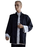 Mandarin Collar Shirt Jacket (Cotton Linen)