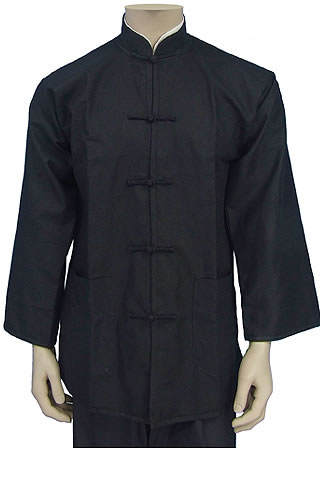 Mandarin Collar Jacket (Wadded Cotton Twill)