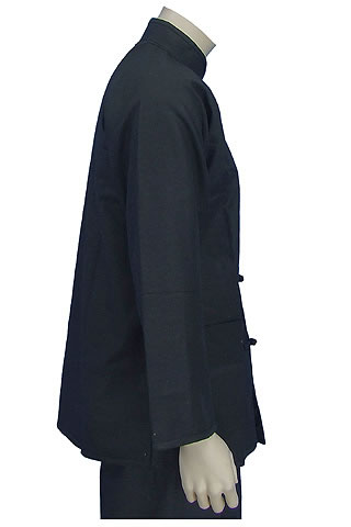 Mandarin Collar Jacket (Wadded Cotton Twill)