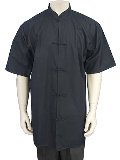 Short-sleeve Mandarin Collar Duangua (Cotton Twill)