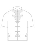 Short-sleeve Mandarin Collar Applique Duangua (Satin)