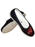 Chinese Handmade Embroidery Shoes with Red Peony Chinese Handmade Embroidery Shoes with Red Peony