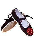 Chinese Handmade Embroidery Shoes with Red Peony
