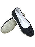 Chinese Handmade Embroidery Shoes with Black Peony Chinese Handmade Embroidery Shoes with Black Peony